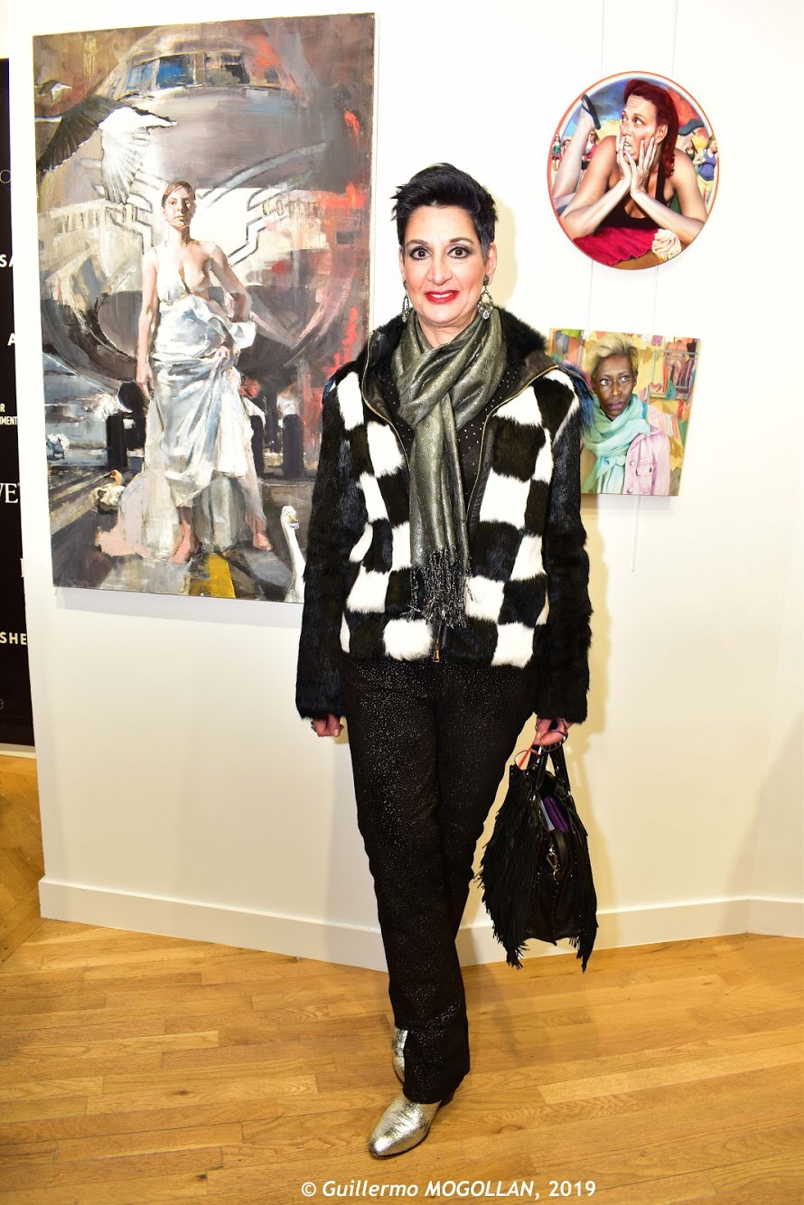 Laura with works by Yolande Heijnen and Jennifer R.A. Campbell